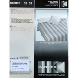 Funda Nórdica paniker beige y gris a rayas
