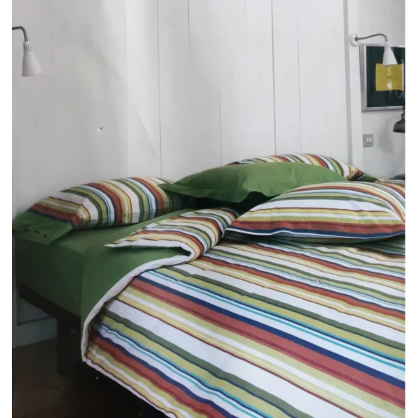 Funda Nórdica nicoleta verde a rayas